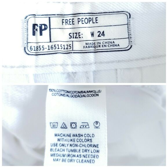 FREE PEOPLE Sweet Surrender high rise denim jeans shorts optic white Size 24 NEW - Picture 6 of 7